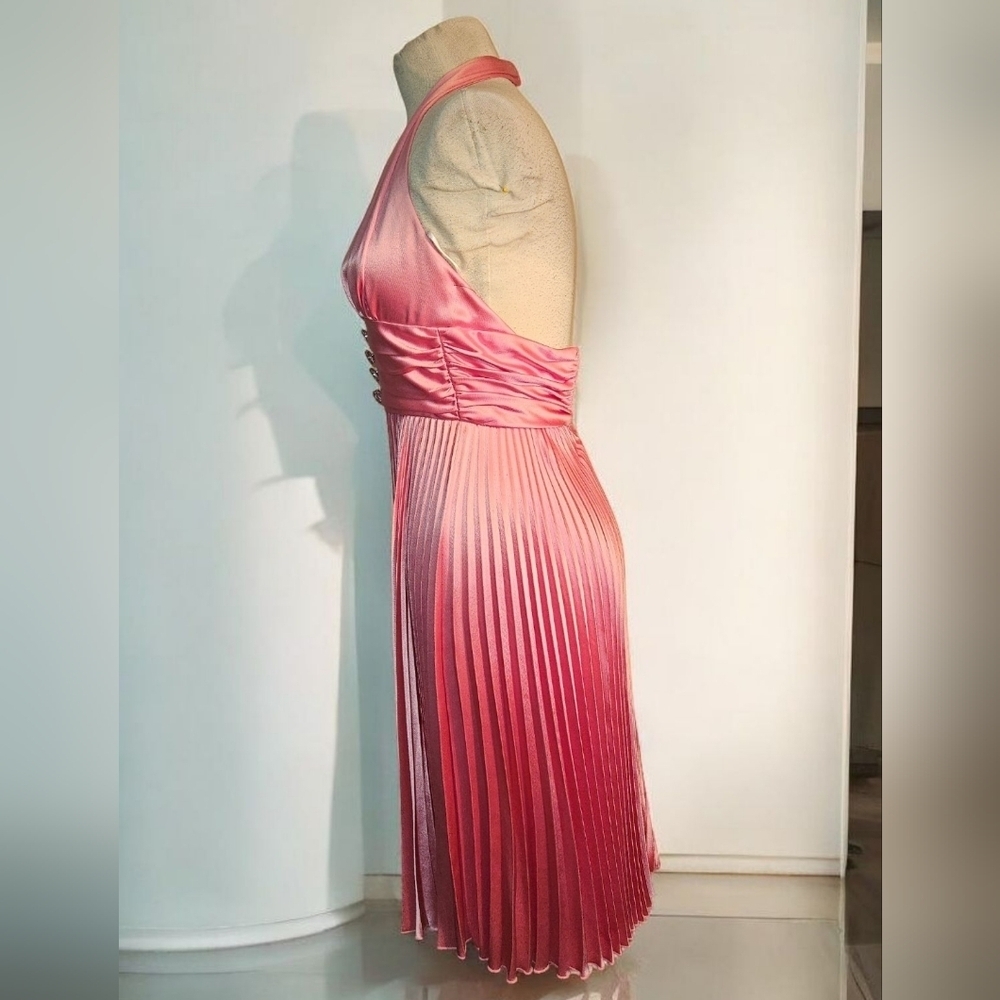 Source Unknown Vibrant Pink Pleated Midi Dress - Picture 5 of 7